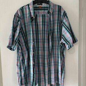 Tailor Vintage Blue and Green Plaid Button Down Shirt